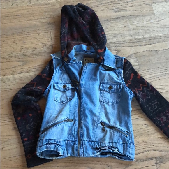 Knit and denim jacket - Picture 2 of 7